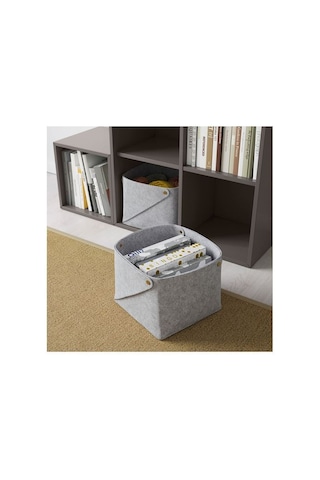 Ikea Pudda Katlanabilir Saklama Kutusu 28 X 28 X 23 Cm Gri