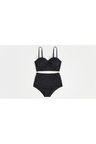 Zi 2 Renk 1 Paket Haki -siyah 2 Takım Yüksek Bel Bikini Takımı Yeşil - Siyah
