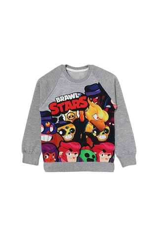 Brawl Stars Erkek Çocuk Sweatshirt Gri
