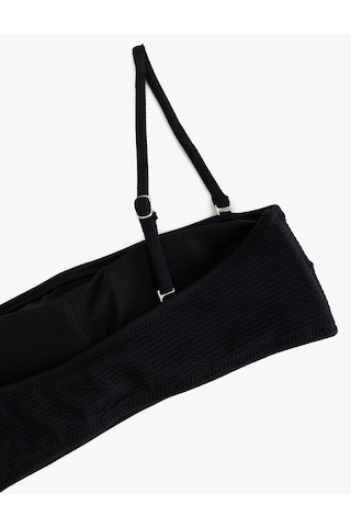 Koton Çıkarılabilir Askılı Dokulu Straplez Bikini Üstü Siyah 6sak10067mm
