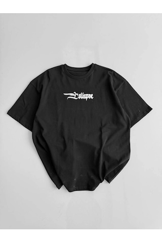 Moda Assema Erkek Penye Compack Baskılı Bisiklet Yaka Kısa Kol Yazlık T-shirt - Siyah Çok Renkli
