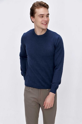 Morven Basic Dinamik Fit Rahat Kesim Bisiklet Yaka Triko Kazak 99kc017005308 İndigo