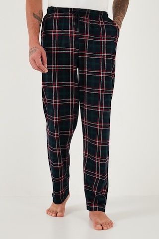 Buratti Pamuklu Regular Fit Normal Bel Düz Paça Cepli 2'Li Paket Erkek Pijama Altı 6574003S2 Siyah Bordo-Yeşil
