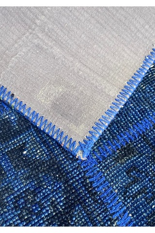 Modern Bohem Stil Vintage Halı Yolluk Özel Tasarım Patchwork Koleksiyonu Lacivert