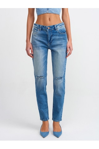 Dilvin Düşükbel Comfort Likra Denim Pantolon 101a71440 Koyu Mavi