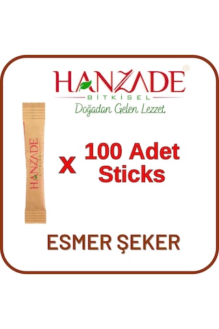Hanzade Bitkisel Stick Kahverengi Esmer Şeker 100 Sticks 300 G