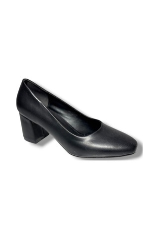 Cshoes 176-26 Cilt Deri Kare Topuklu Kadın Ayakkabı Siyah