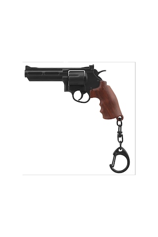 Hangfox Askeri Koleksiyonluk Geri Çekilebilir Fişekli Döner Mühürlü Silah Modeli Anahtar Zinciri - Abs Malzeme, Gerçekçi Tasarım Siyah