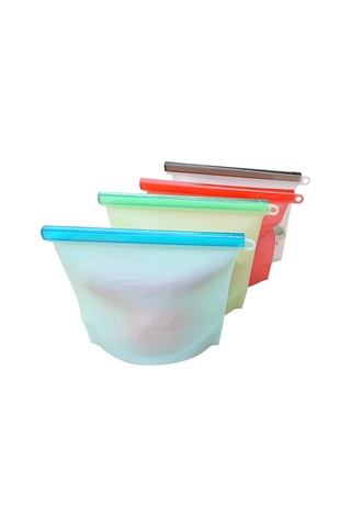 Reedark 4000ml Yeniden Kullanılabilir Silikon Muhafaza Çantası - Hava Ve Sızıntı Geçirmez, Meyve, Sebze, Atıştırmalık Depolar, Dondurucuda Kullanım, Mavi A4000 Mavi