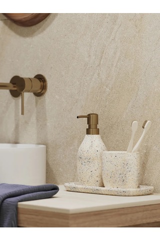 Bergenson Bjorn Bath Mosaic Diş Fırçası Ve Macunu İçin Bardak Standı 444588016 Açık Bej