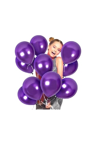 Vıp 100 Pcs Shıny Metallıc Purple Balloon Vıp Kalite Parlak Metalik Mor Balon Helyum Gazı Uyumludur