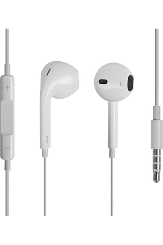 Apple Uyumlu iPhone 5-6 Mikrofonlu Kulaklık (3.5mm jack) Beyaz