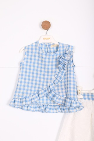 Xo Kids Kız Çocuk Etek Takım 1-5 Yaş 9067 Mavi