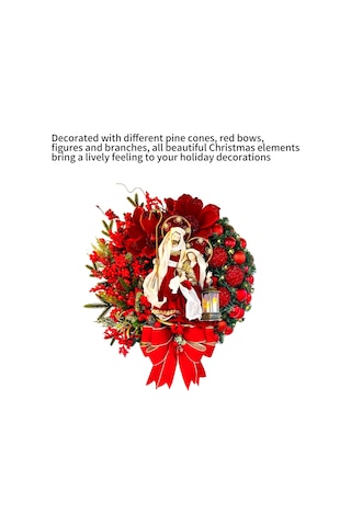 Ruicoo Kırmızı Abs Noel Kapı Çelengi - 30cm Veya 40cm Boyut Seçeneği Çok Renkli