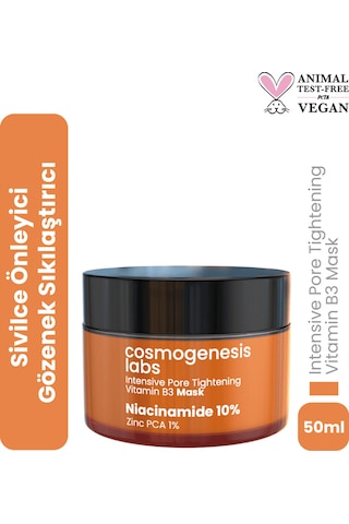 Cosmogenesis Labs %10 Niacinamide Krem Maske 50ml – Durulanan Yüz Maskesi Gözenek Sıkılaştırıcı Sivilce Karşıtı Vegan