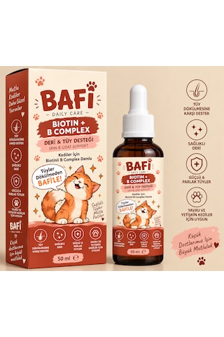 Bafi Biotinli B Complex Kedi Vitamini Deri Ve Tüy Desteği 50 Ml
