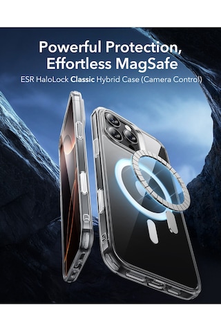 Esr Apple Uyumlu iPhone 16 Pro Max Halolock Magsafe Classic Hybrid Silikon Kılıf - Kamera Kontrol Buton Şeffaf