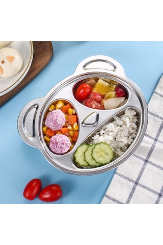 Sones Çocuklar Ev Paslanmaz Çelik Izgara Karikatür Yemek Tabağı Panda