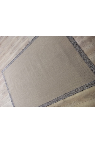 Çam Halı Sisal 9709 Bej / Gri Bordürlü Jüt Sisal Kilim - 80x300