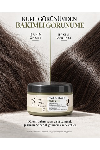 Le Feu Beauté Argan Ve Amino Proteinli Saç Bakım Maskesi 300 Ml Kuru Ve Yıpranmış Saçlar