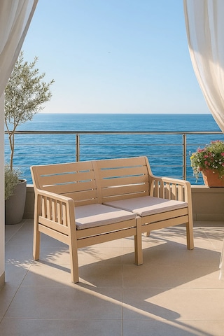 Lara Minderli İkili Bahçe Balkon Teras Koltuğu - Cappucino