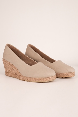 Star Tombis Bej Keten Espadril Dolgu Topuk Bej 1433