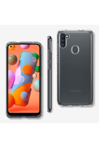 Spigen Galaxy M11 / Galaxy A11 İle Uyumlu Kılıf Liquid Crystal 4 Tarafı Tam Koruma Crystal Clear Şeffaf