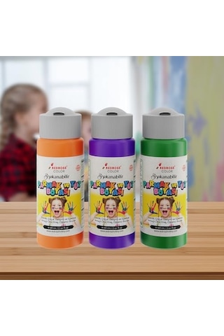 Yeşil, Mor, Turuncu Parmak Boyası 3'lü Set 3x60 Ml Diğer