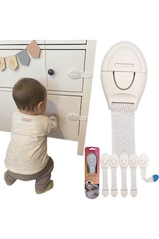 Ketbox Çocuk Bebek Çekmece Dolap Güvenlik Kilidi Çok Amaçlı Kilit 5 Adet Çok Renkli