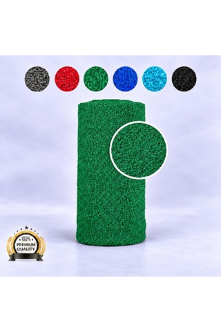 Hortumtech Kıvırcık Paspas Kir Tutucu Pvc Kapı Önü İç Dış Mekan Eko 12 Mm - Yeşil 100 X 280 Cm