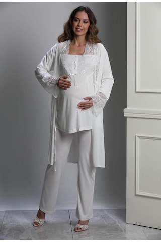 Nehirsel 3018 Hamile Lohusa 3 Lü Pijama Sabahlık Tk 001