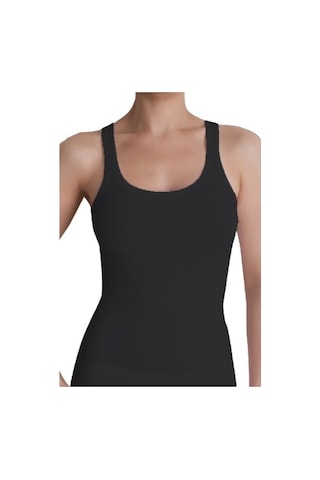 The Don Organic Blended Bayan Singlet - Ince Kenarlı Atlet Siyah