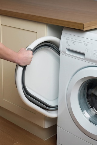 İronika Silikon Katlanabilir Çamaşır Sepeti Akordiyon Çok Amaçlı Sepet 25lt Gri Gri