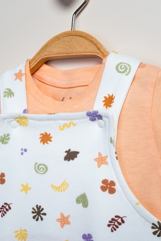 Baby Fou T-shirt Salopet 2'li Takım Ekru