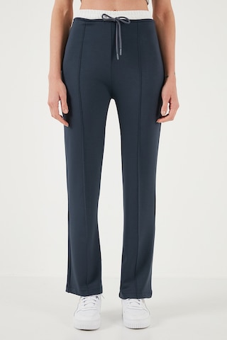 Lela Streç Slim Fit Yüksek Bel Geniş Paça Çimalı Bayan Eşofman Altı 5866078 Füme