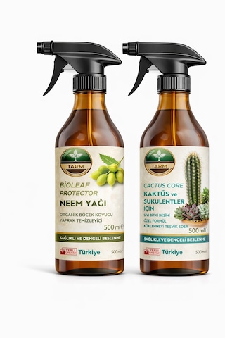 Kaktüs-sukulent Bitki Besini Ve Neem Yağı İkili Bakım Seti 2 L - 1 L - 1 L - 500 ML