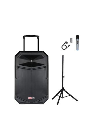 Lastvoice Ls-p2915 Portatif Taşınabilir Mikrofonlu Şarjlı Ses Sistemi Hoparlör 15 İnç 850 Watt