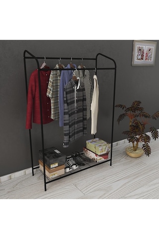 Armin Çiftli Siyah New Konfeksiyon Askısı Büyük Boy Butik Elbise Askısı Siyah