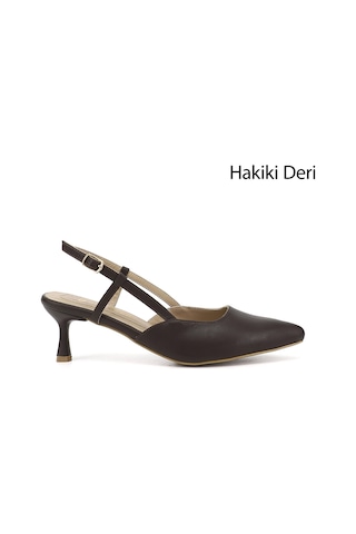 Gönderi(R) Gönderi R Kadın Kahverengi İnce Topuklu Arkası Açık Hakiki Deri Ayakkabı Dyza84735853
