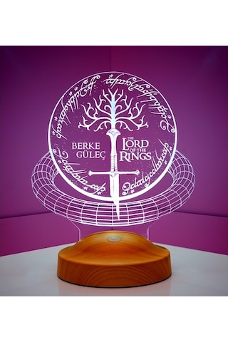 3D Yüzüklerin Efendisi, Lord of the Rings Kişiye Özel 3 Boyutlu Led Lamba