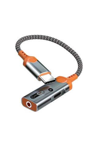 Boatshop1 Siyah Gri Type C Den 3 5mm Kulaklik Sarj İkisi Bir Arada Donusturucu Dac Cip Pd 60w Hizli Sarj Ses Kalitesi