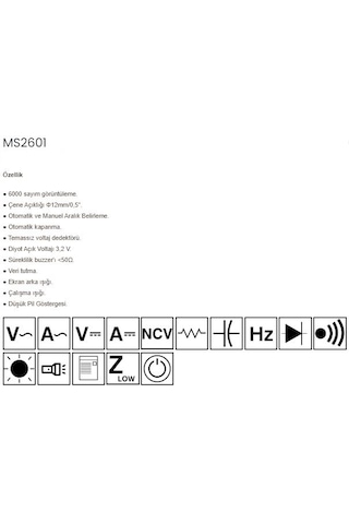 Mastech Ms2601 Açıkpens Ampermetre Forkmetre