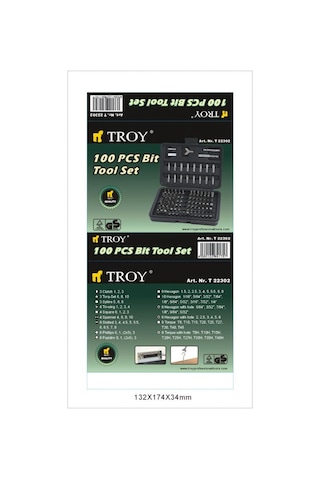 Troy 22302 Bits Uç Seti. 100 Parça