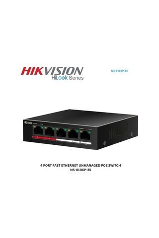 Hılook Ns-0106p-35 B , 4 Port, Megabit, Poe 60w, 2 Port Megabit Uplink, Long Range 250metre, Yönetil