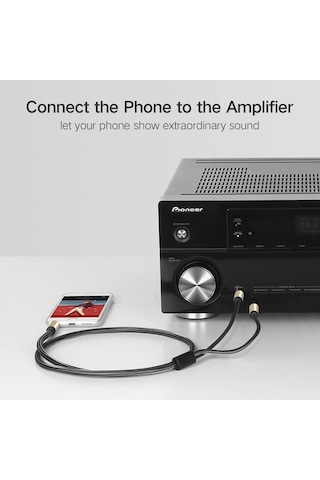 Ebitda 40793 3.5mm Trs Erkek 2x6.35mm Ses Kablosu 3m, Saf Bakır, Altın Konektör, Dayanıklı