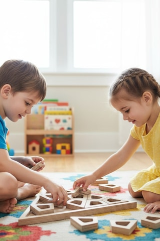 Ahşap Eğitici Üçgen Puzzle Model Yapboz