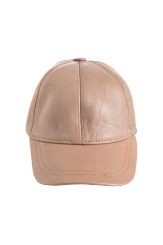 Unisex %100 Deri Arkadan Ayarlanabilir Baseball Kep Şapka Bej