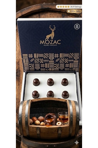 Mozac Varil Yaşlı Aroma Barrel Aged Aroma El Yapımı Gurme Çikolata Serisi 126 G