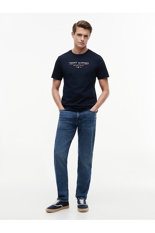 Tommy Hilfiger Brand Love New Rwb Reg Tee Erkek Mavi T-shirt - Mw0mw44359