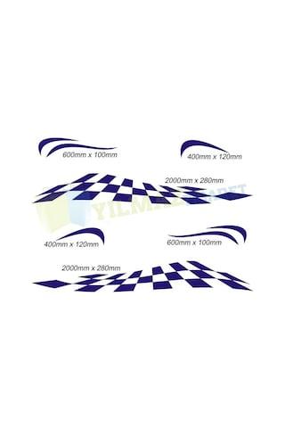Karavan Çekme Dama Yan Şerit Oto Sticker Yapıştırma Sağ Sol Takım